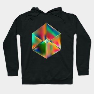 Abstract cube made of colorful glass Hoodie